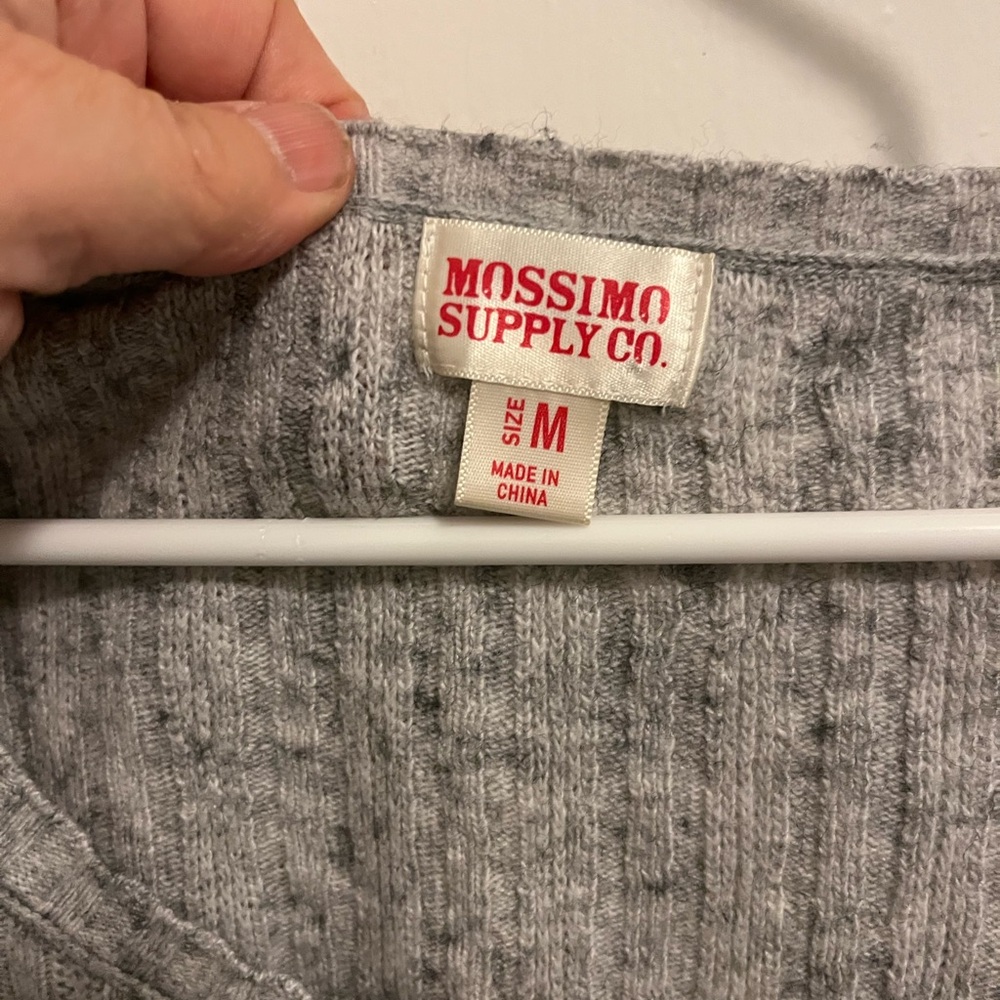 Mossimo Supply Co. SzM Marled Gray Y2K Long Sleeve Rabbit Hair, Wool Blend Top - Picture 2 of 10